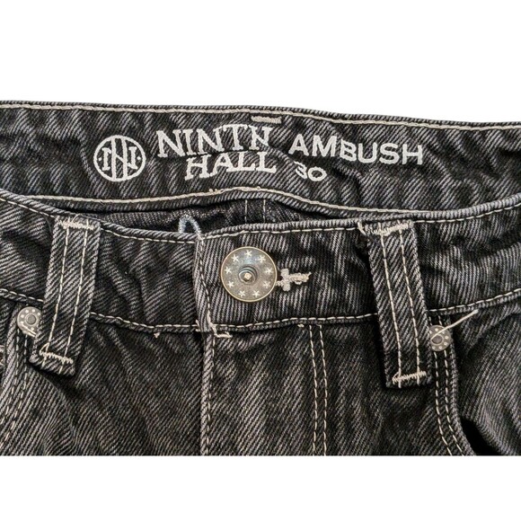 Ninth Hall Ambush Embroidered Black Denim Relaxed Jeans 30 Y2K Streetwear Zumiez - Picture 9 of 16